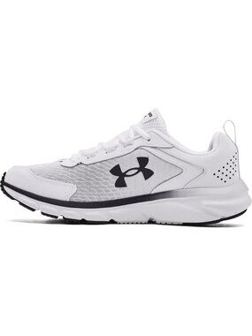 Men's White Black Running Breathable No Heel Closed Toe Charged Assert Sneaker